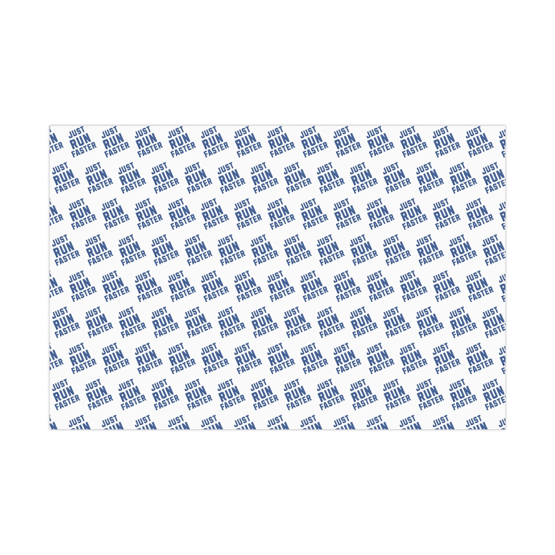 Just Run Faster - Running Themed Gift Wrapping Paper - Blue on White - Forward Gear Athletics