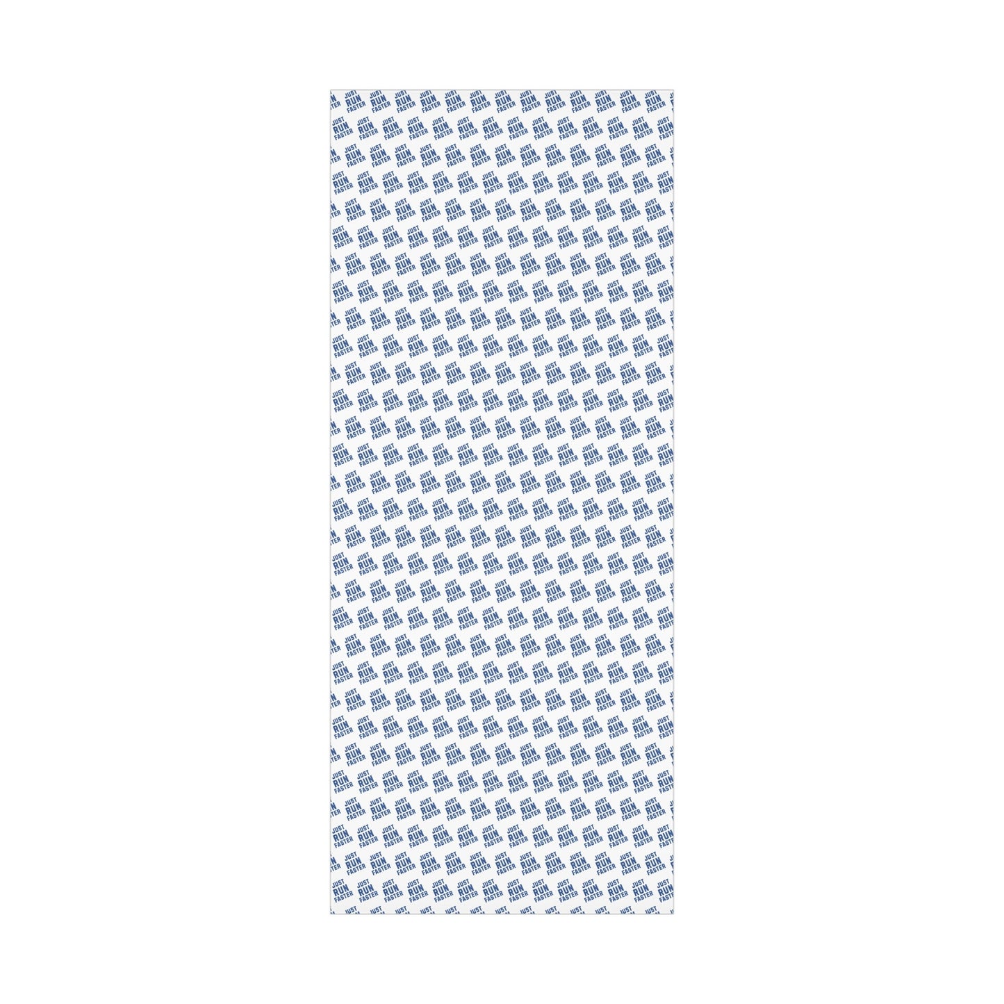 Just Run Faster - Running Themed Gift Wrapping Paper - Blue on White - Forward Gear Athletics