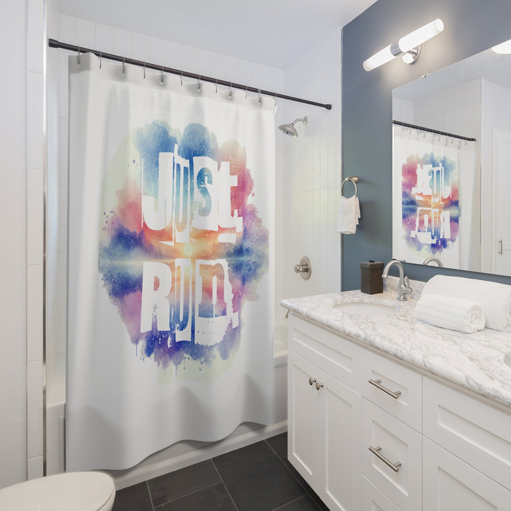 Just Run - Motivational Shower Curtain - Forward Gear Athletics