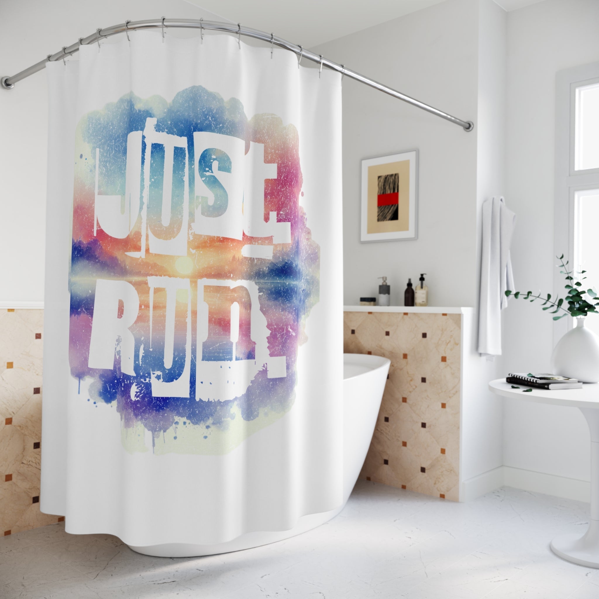 Just Run - Motivational Shower Curtain - Forward Gear Athletics