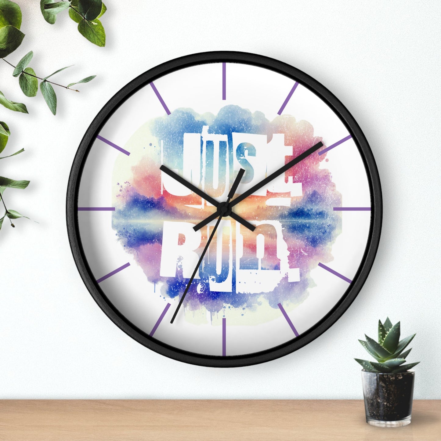 Just Run Motivational Wall Clock - Colorful Home Decor for Runners - Forward Gear Athletics