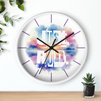 Just Run Motivational Wall Clock - Colorful Home Decor for Runners - Forward Gear Athletics