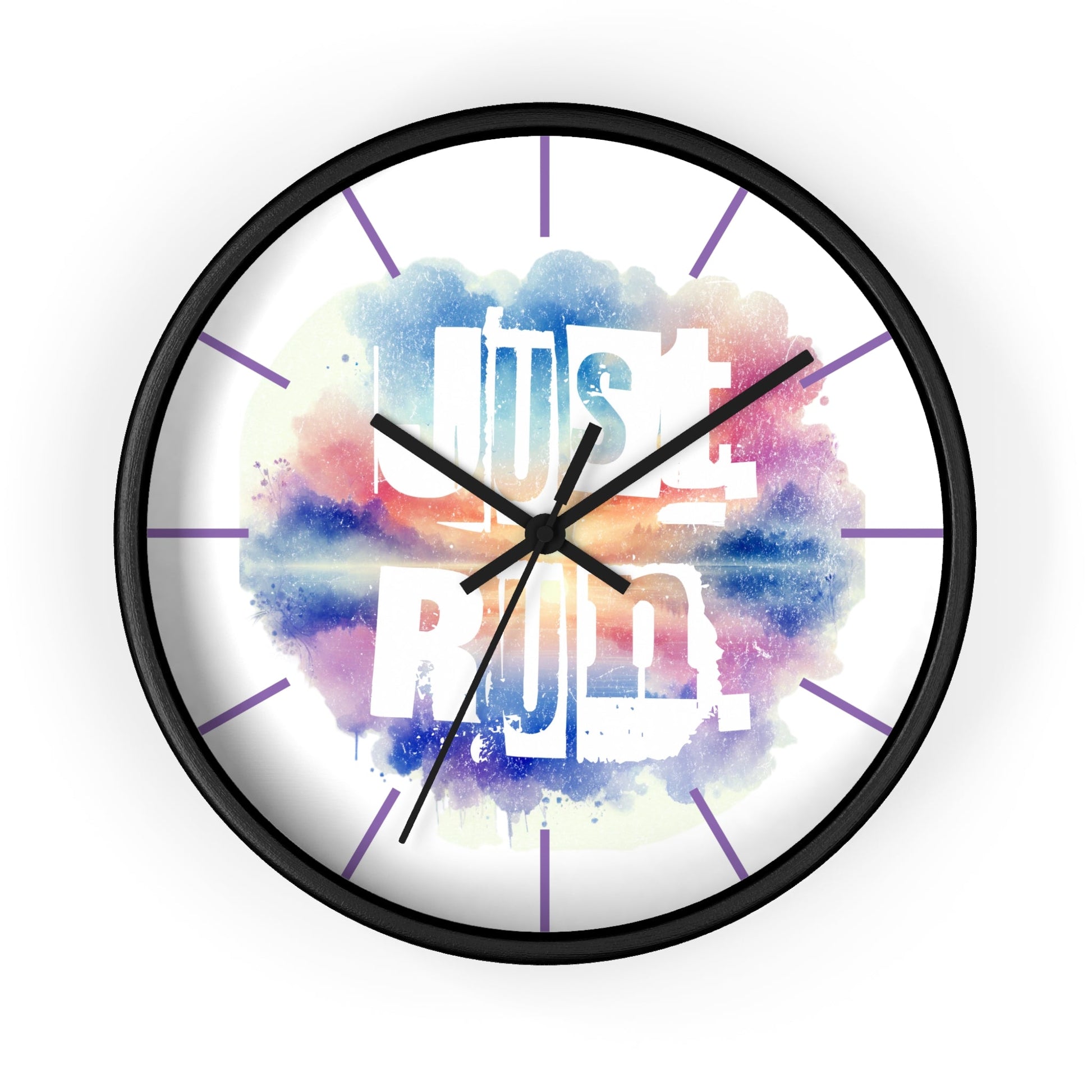 Just Run Motivational Wall Clock - Colorful Home Decor for Runners - Forward Gear Athletics