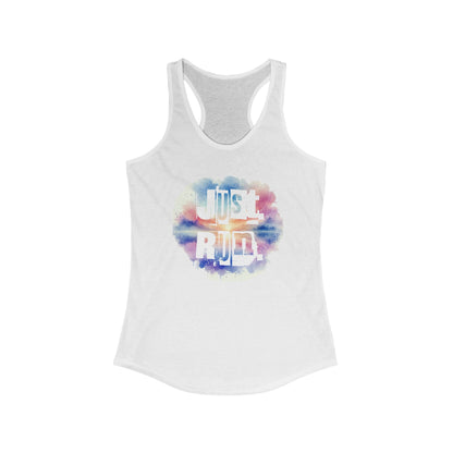 Just Run Watercolor - Women's Ideal Racerback Tank - Forward Gear Athletics