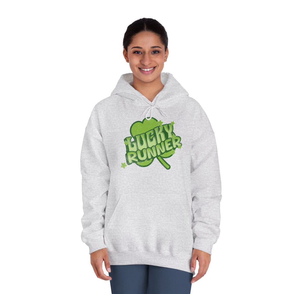 Lucky Runner Shamrock - Unisex DryBlend Hooded Sweatshirt - Forward Gear Athletics