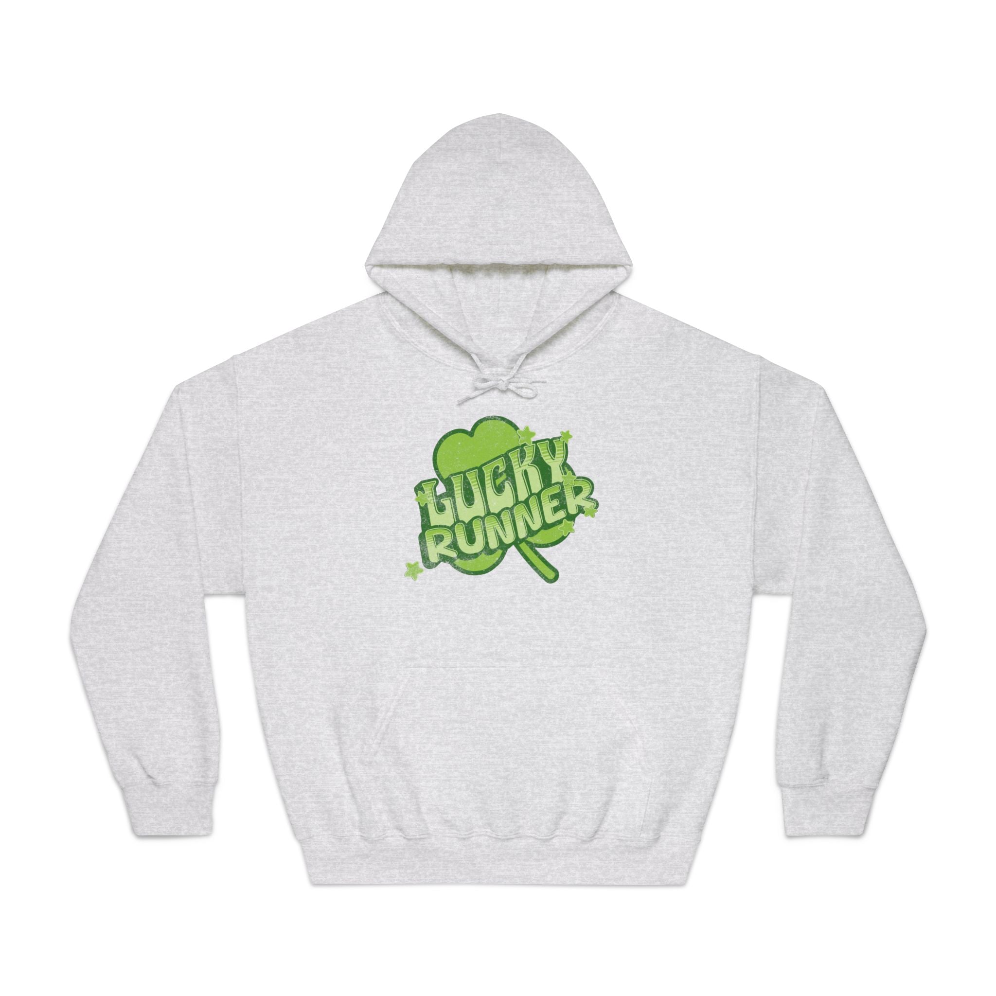 Lucky Runner Shamrock - Unisex DryBlend Hooded Sweatshirt - Forward Gear Athletics