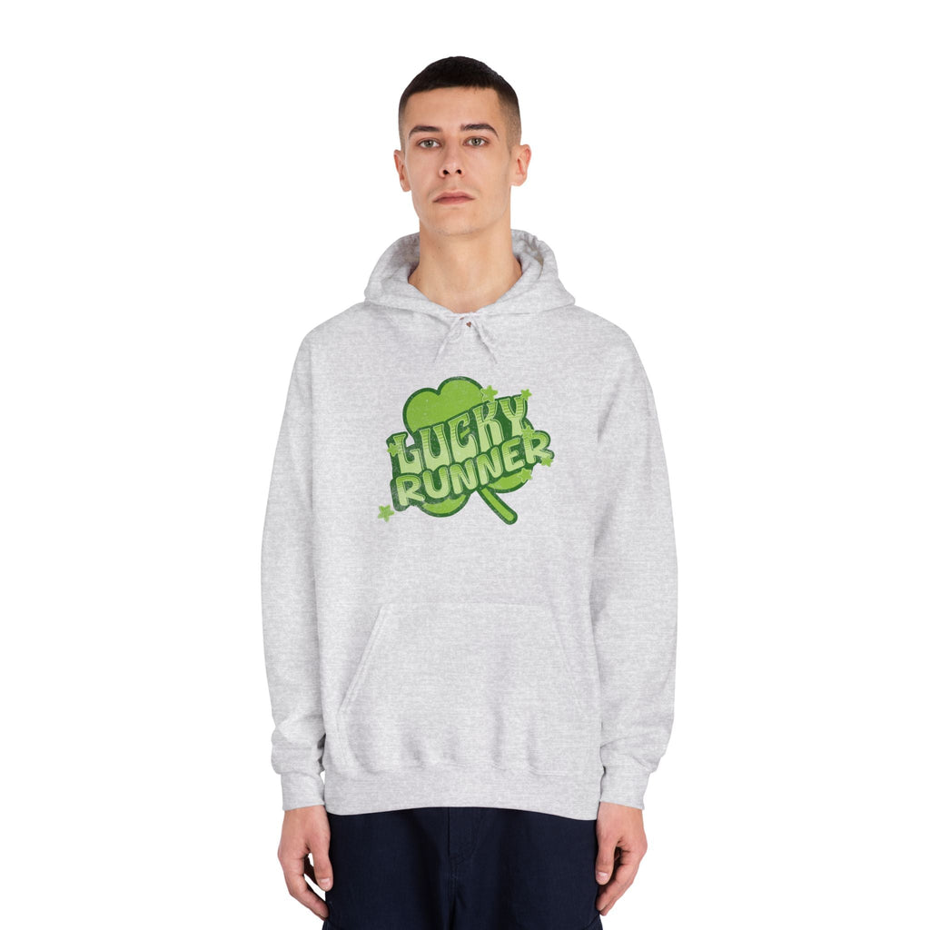Lucky Runner Shamrock - Unisex DryBlend Hooded Sweatshirt - Forward Gear Athletics