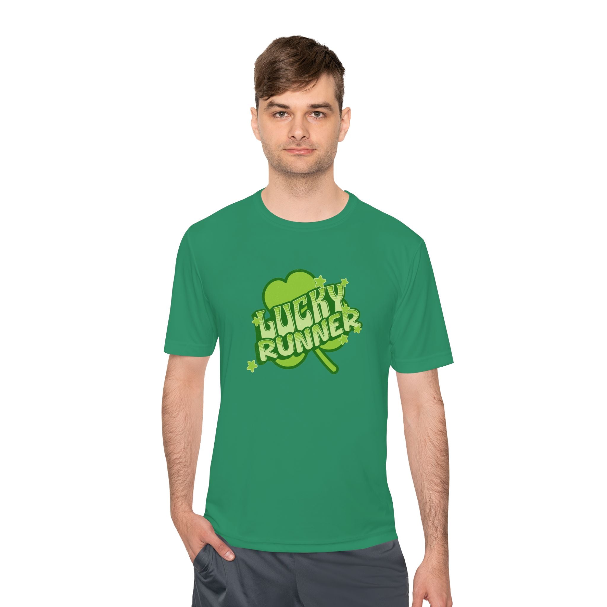 Lucky Runner Shamrock - Unisex Moisture Wicking Tee - Forward Gear Athletics
