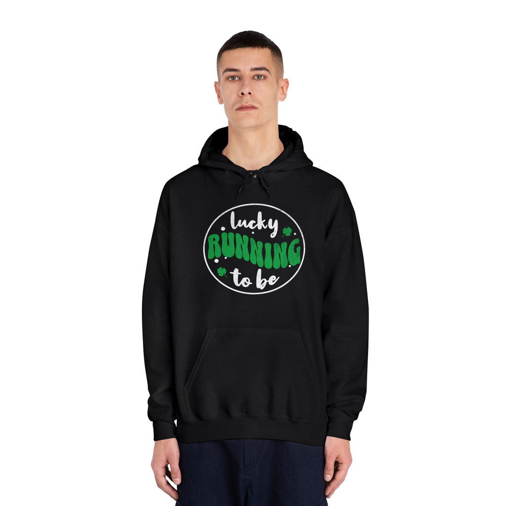 Lucky to be Running - Unisex DryBlend Hooded Sweatshirt - Forward Gear Athletics