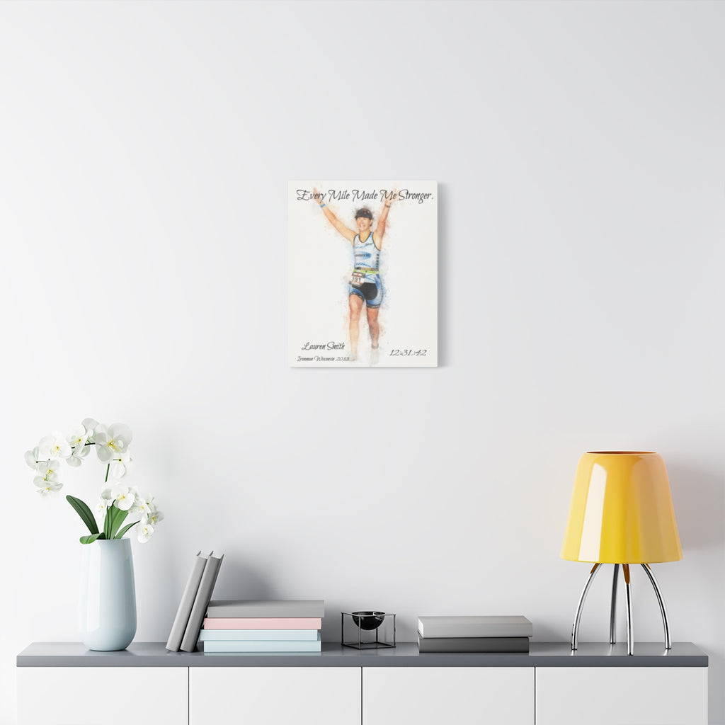 Custom Watercolor Race Finisher Canvas - Matte Canvas, Stretched, 1.25"