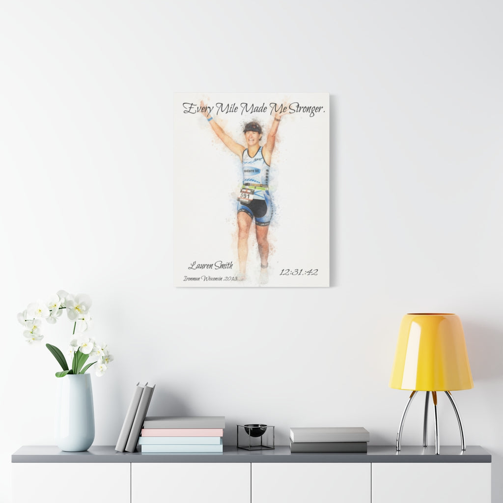Custom Watercolor Race Finisher Canvas - Matte Canvas, Stretched, 1.25"