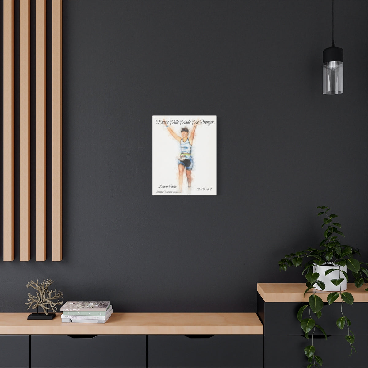 Custom Watercolor Race Finisher Canvas - Matte Canvas, Stretched, 1.25"