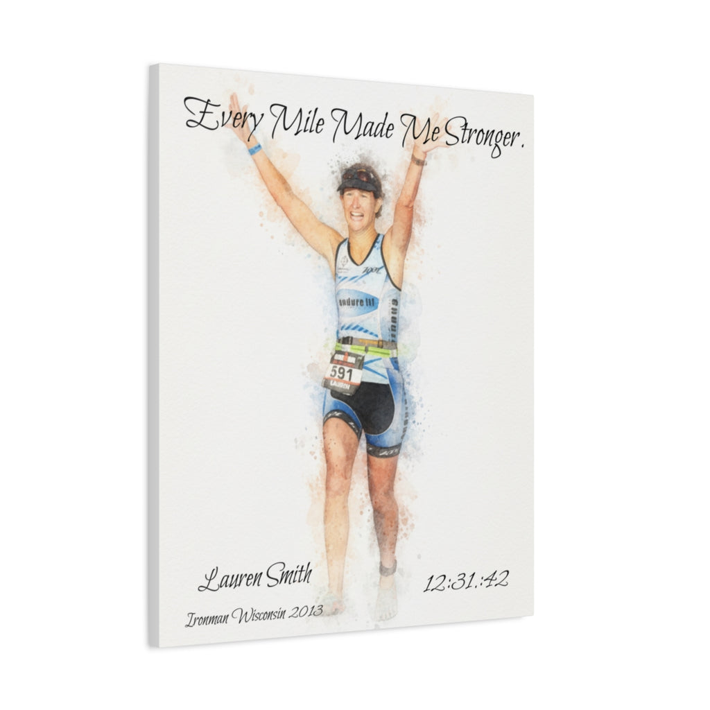 Custom Watercolor Race Finisher Canvas - Matte Canvas, Stretched, 1.25"