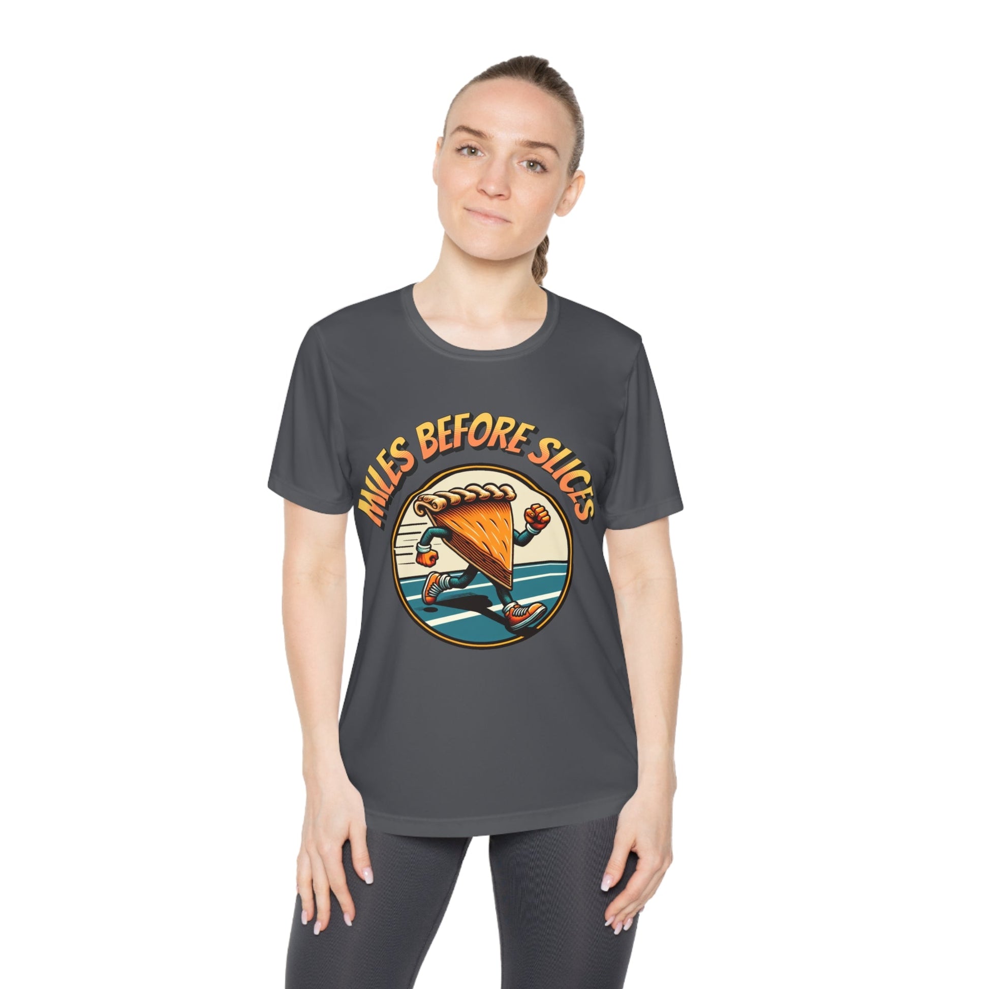 Miles Before Slices - Pumpkin Pie Runner - Ladies Competitor Tee - Forward Gear Athletics