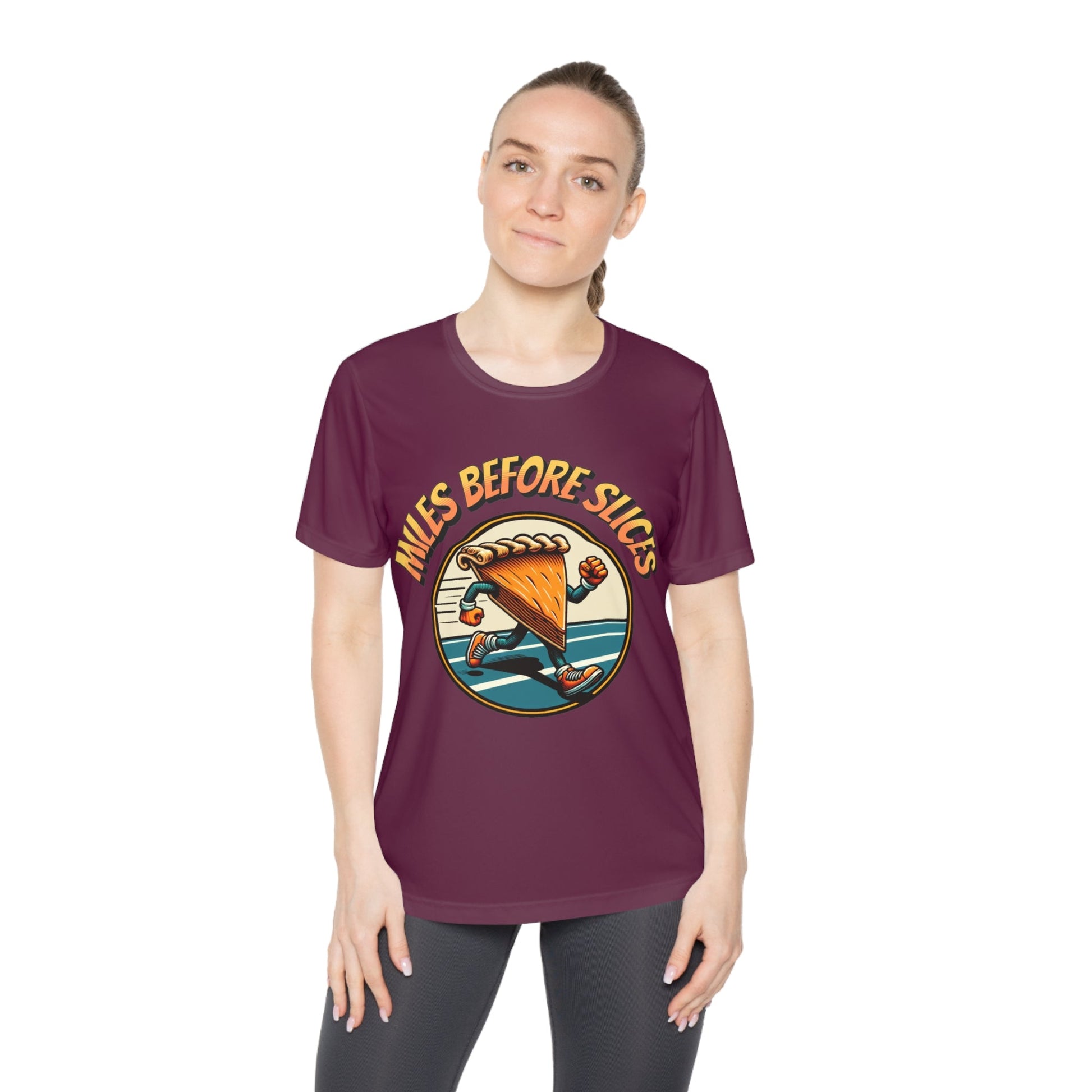 Miles Before Slices - Pumpkin Pie Runner - Ladies Competitor Tee - Forward Gear Athletics