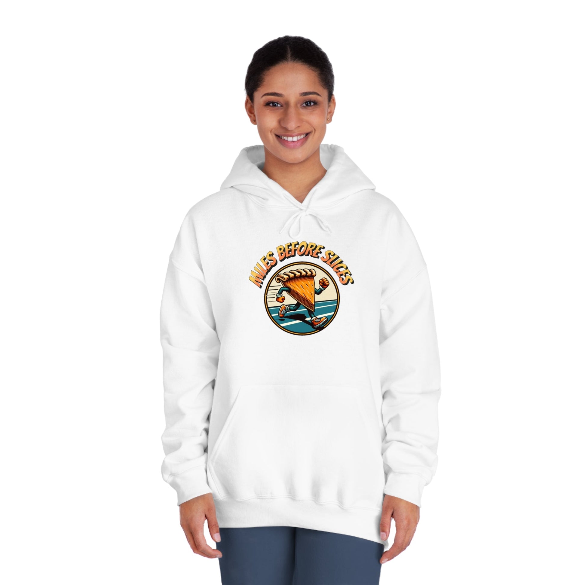 Miles Before Slices - Pumpkin Pie Runner - Unisex DryBlend® Hooded Sweatshirt - Forward Gear Athletics