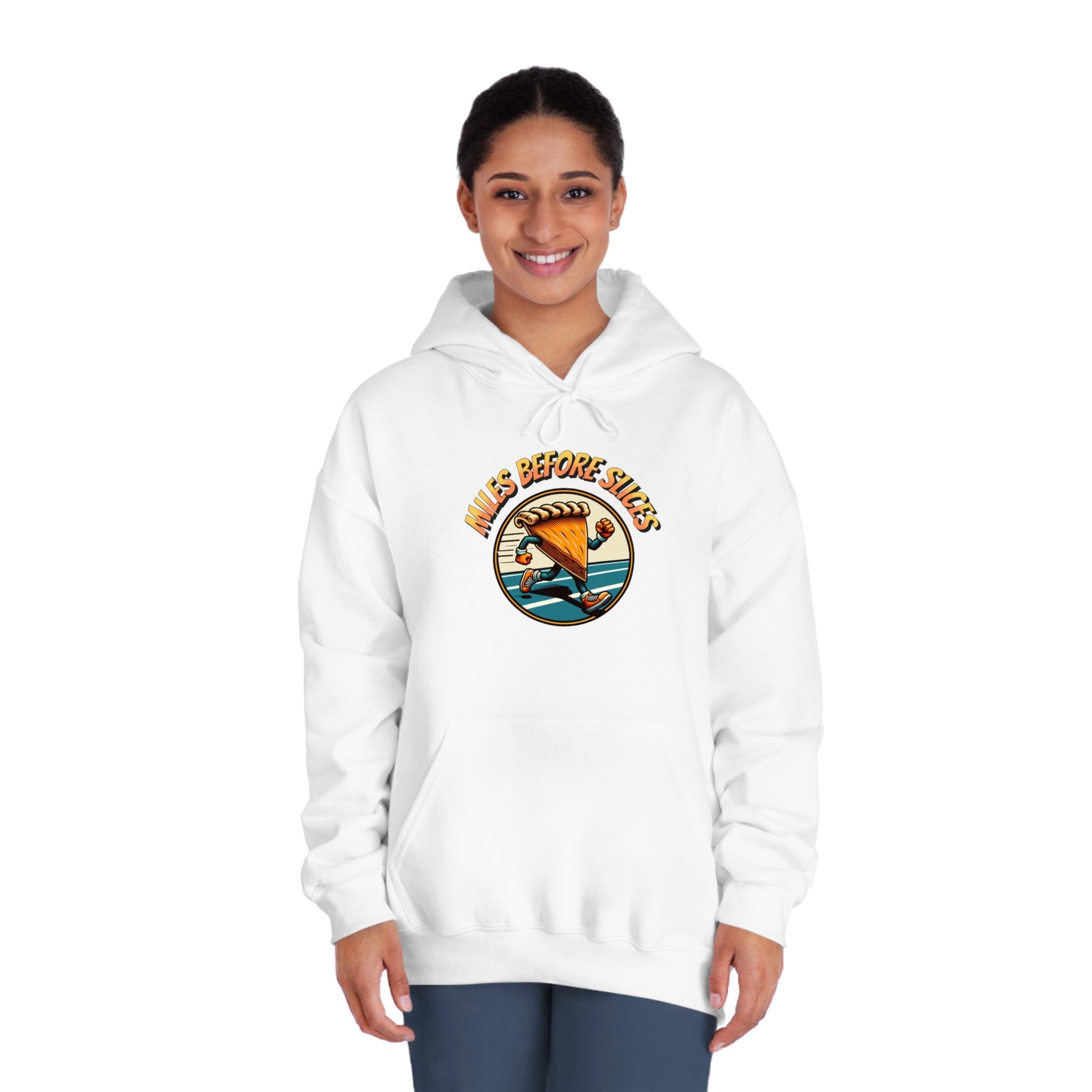 Miles Before Slices - Pumpkin Pie Runner - Unisex DryBlend® Hooded Sweatshirt - Forward Gear Athletics