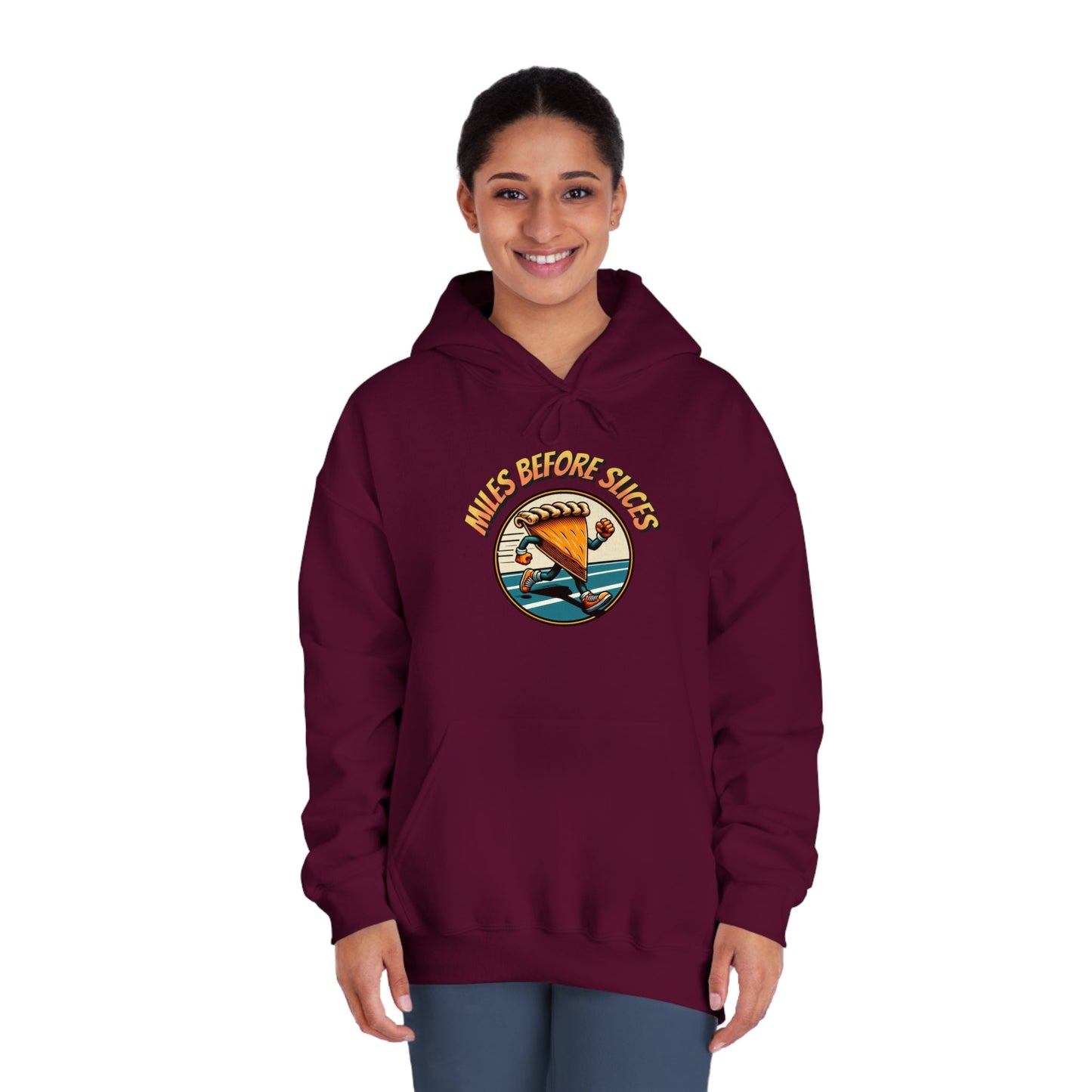 Miles Before Slices - Pumpkin Pie Runner - Unisex DryBlend® Hooded Sweatshirt - Forward Gear Athletics