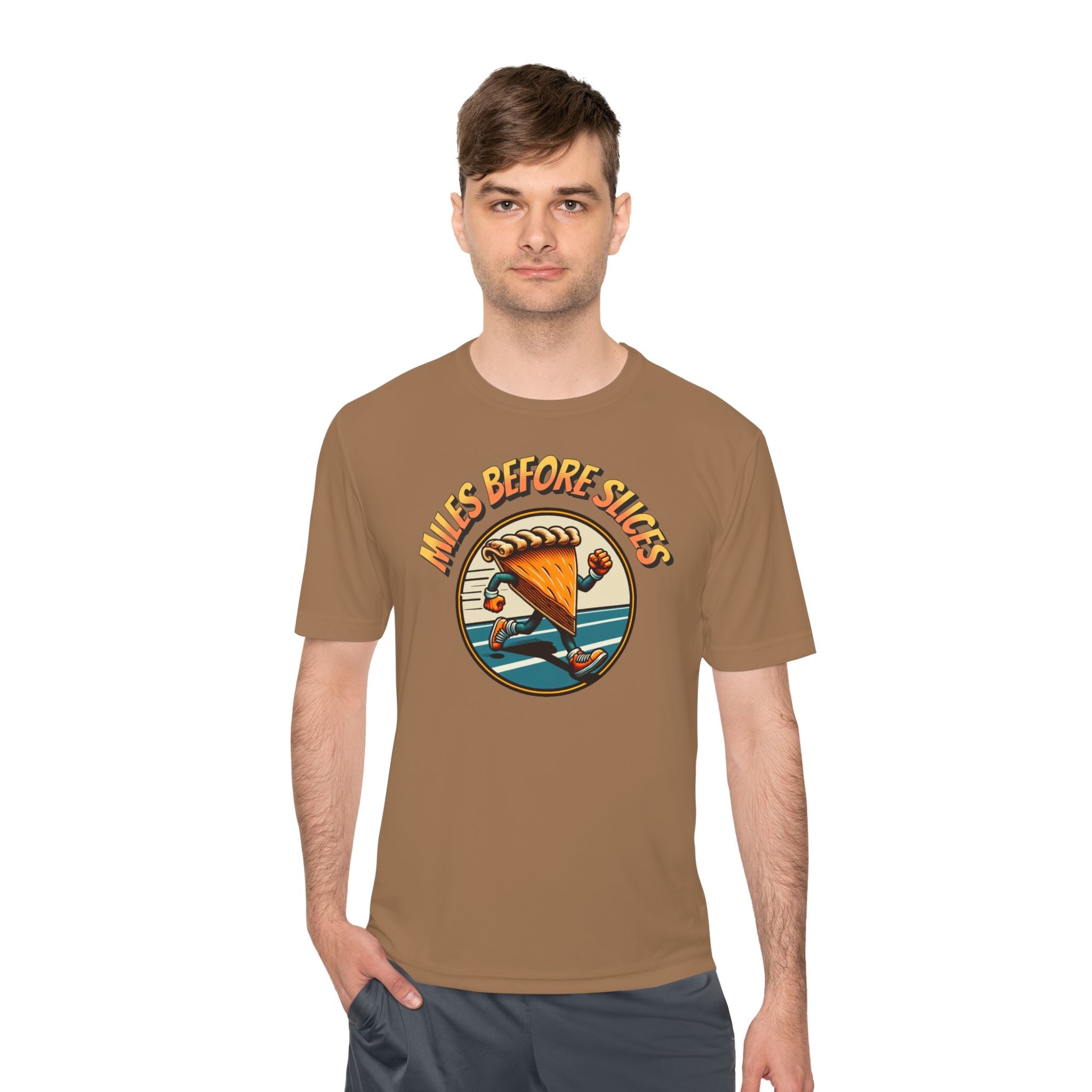 Miles Before Slices - Pumpkin Pie Runner - Unisex Moisture Wicking Tee - Forward Gear Athletics