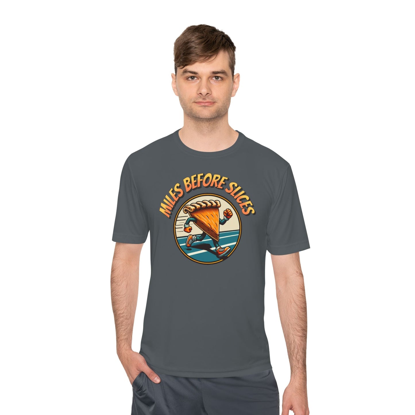 Miles Before Slices - Pumpkin Pie Runner - Unisex Moisture Wicking Tee - Forward Gear Athletics