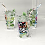 Motivational Pint Glass - 16oz "26.2 Miles, One Dream" Perfect for Runners - Forward Gear Athletics