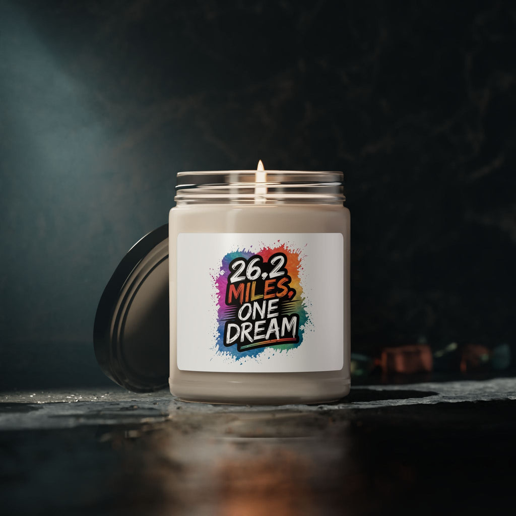 Motivational Scented Soy Candle - "26.2 Miles, One Dream" - 9oz - Forward Gear Athletics