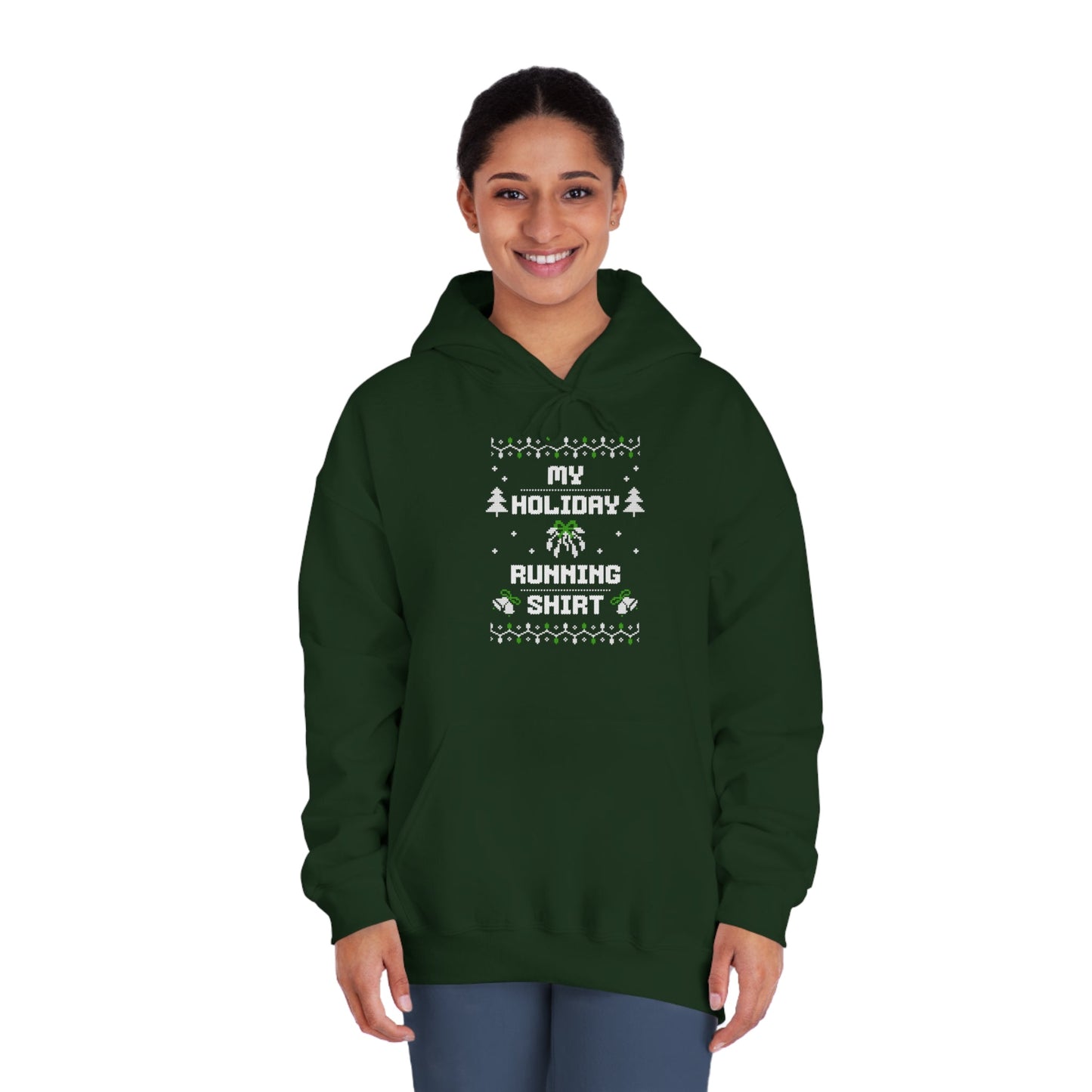 My Holiday Running Shirt - Unisex DryBlend Hooded Sweatshirt - Forward Gear Athletics