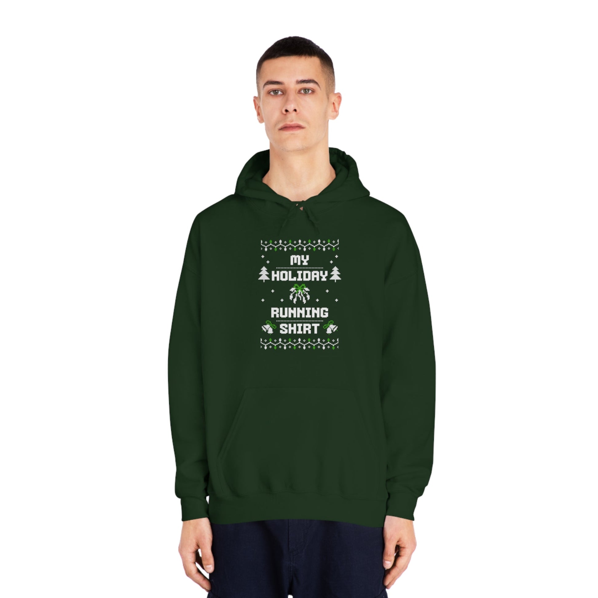 My Holiday Running Shirt - Unisex DryBlend Hooded Sweatshirt - Forward Gear Athletics