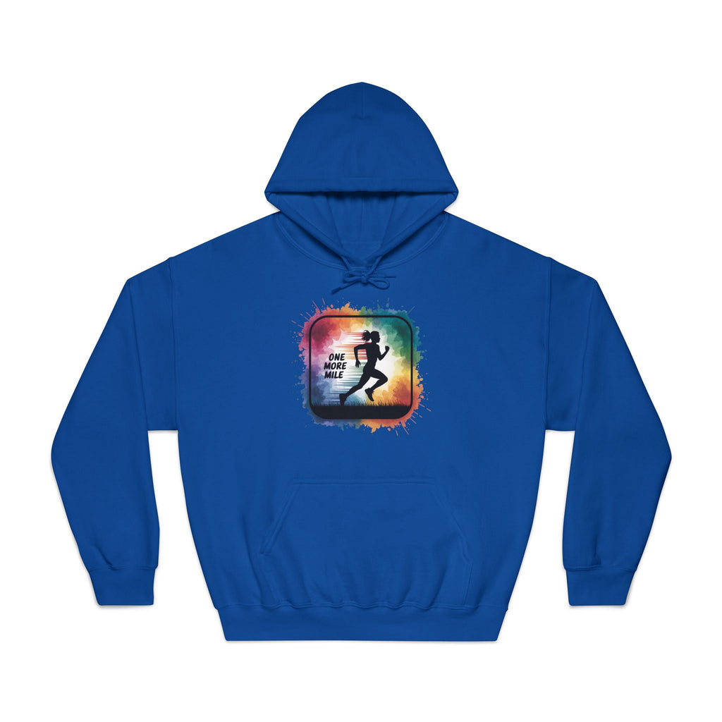 One More Mile Rainbow Woman Runner - Unisex DryBlend Hooded Sweatshirt - Forward Gear Athletics