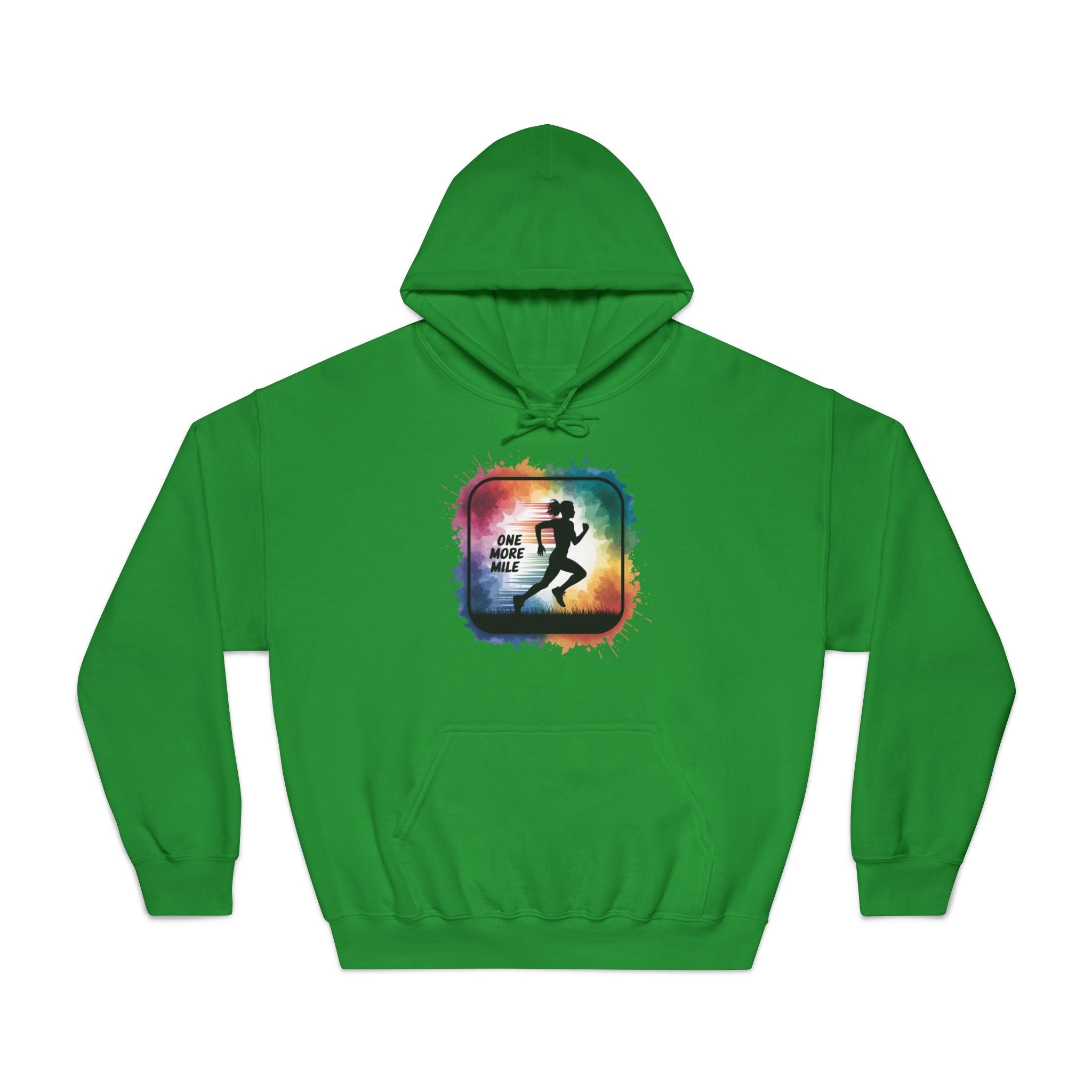 One More Mile Rainbow Woman Runner - Unisex DryBlend Hooded Sweatshirt - Forward Gear Athletics