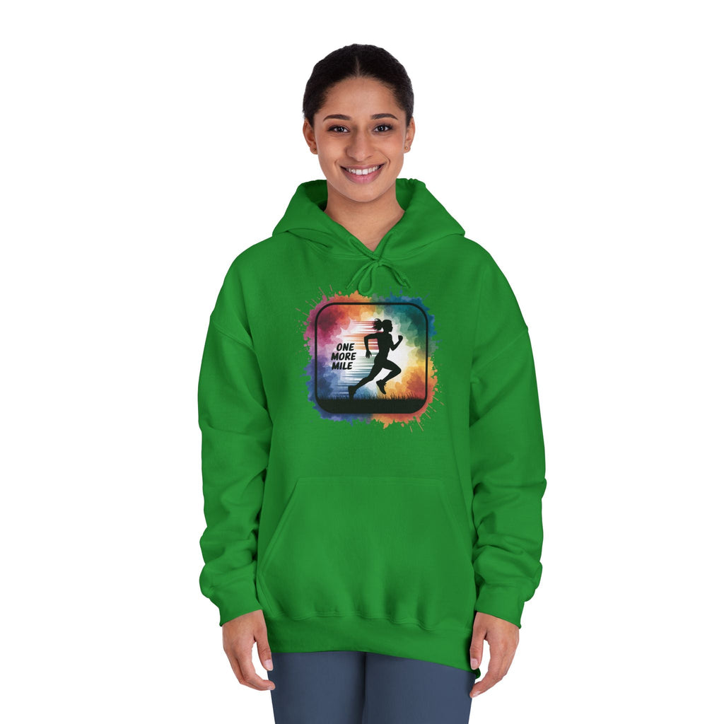 One More Mile Rainbow Woman Runner - Unisex DryBlend Hooded Sweatshirt - Forward Gear Athletics
