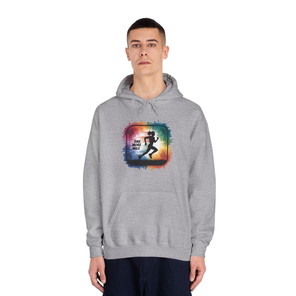 One More Mile Rainbow Woman Runner - Unisex DryBlend Hooded Sweatshirt - Forward Gear Athletics