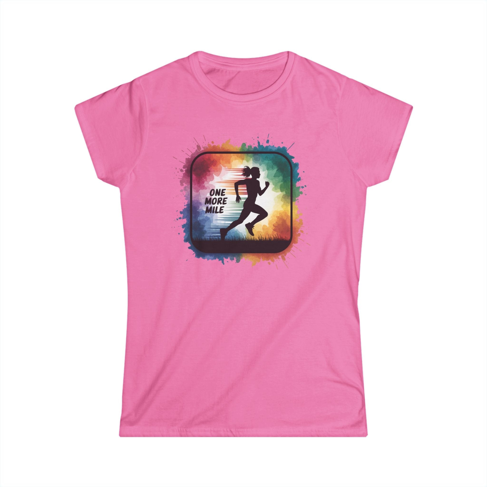 One More Mile Watercolor Square Runner - Women's Softstyle Tee - Forward Gear Athletics