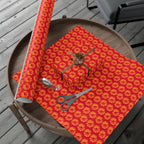 Retro Running Sucks - Running Themed Gift Wrapping Paper - Orange on Red - Forward Gear Athletics