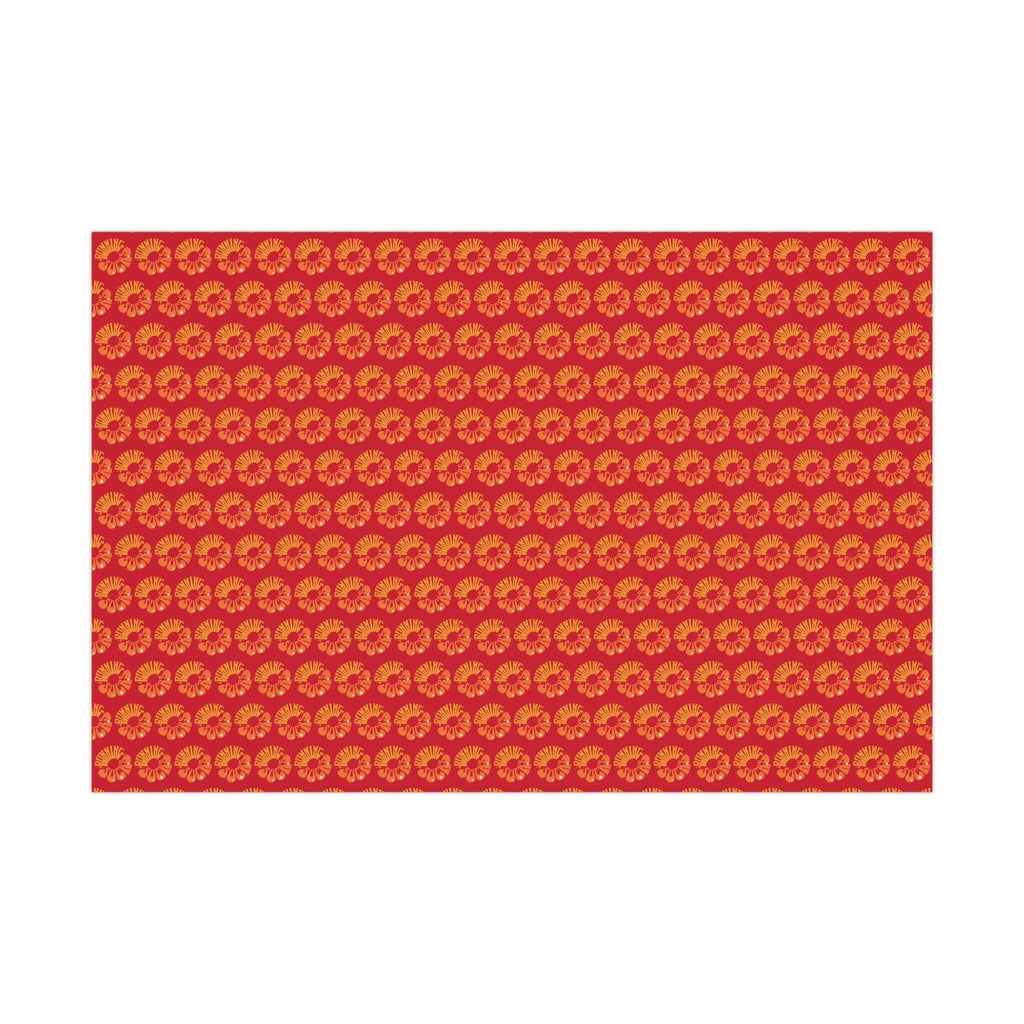 Retro Running Sucks - Running Themed Gift Wrapping Paper - Orange on Red - Forward Gear Athletics