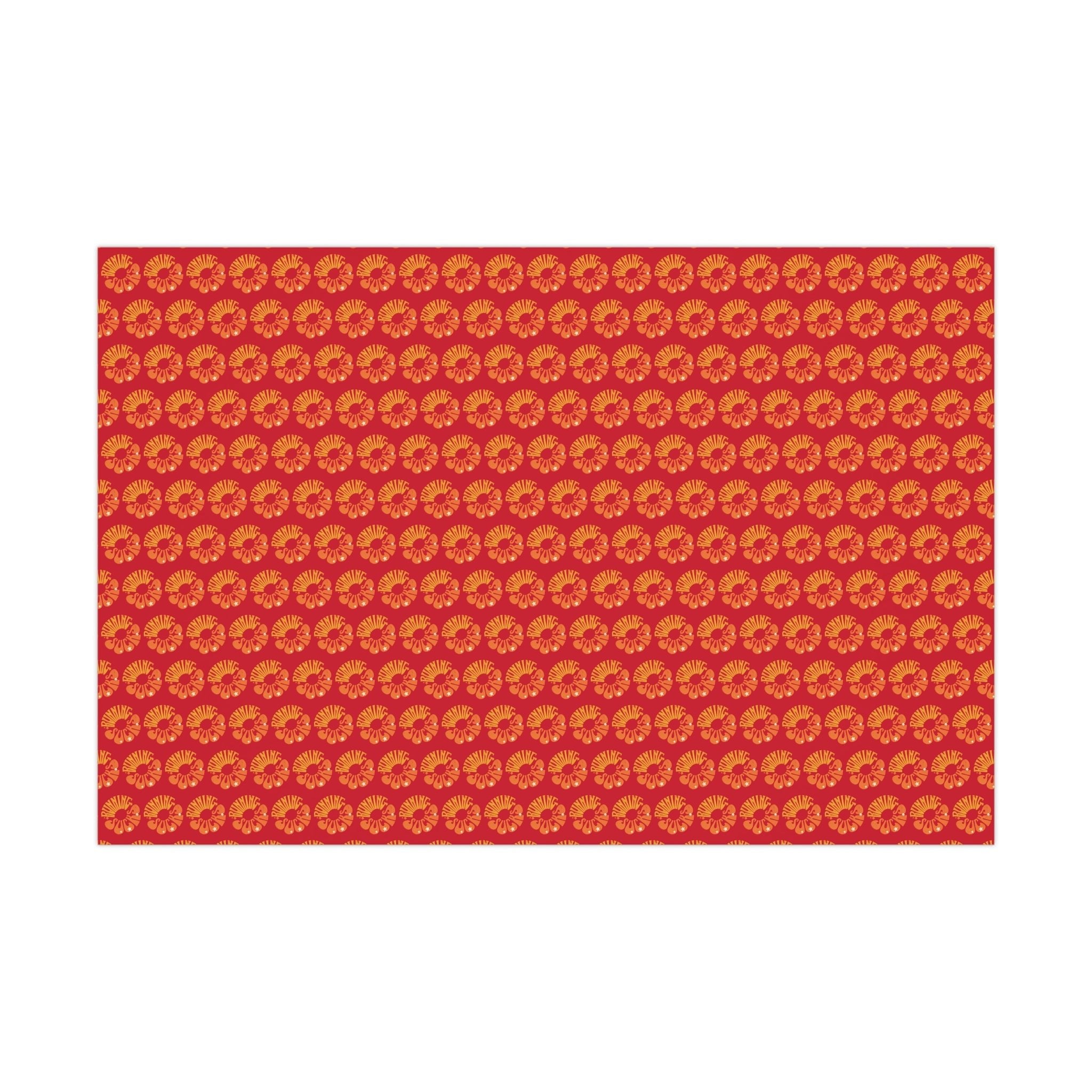 Retro Running Sucks - Running Themed Gift Wrapping Paper - Orange on Red - Forward Gear Athletics