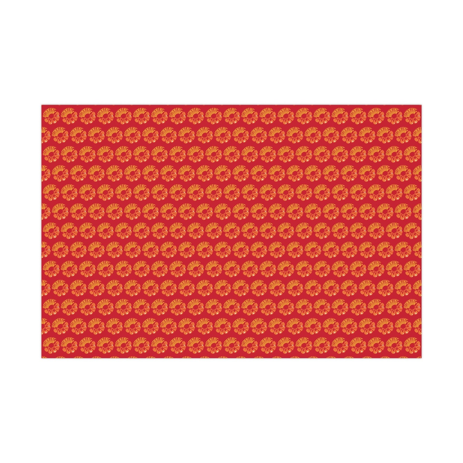 Retro Running Sucks - Running Themed Gift Wrapping Paper - Orange on Red - Forward Gear Athletics