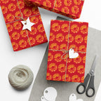 Retro Running Sucks - Running Themed Gift Wrapping Paper - Orange on Red - Forward Gear Athletics