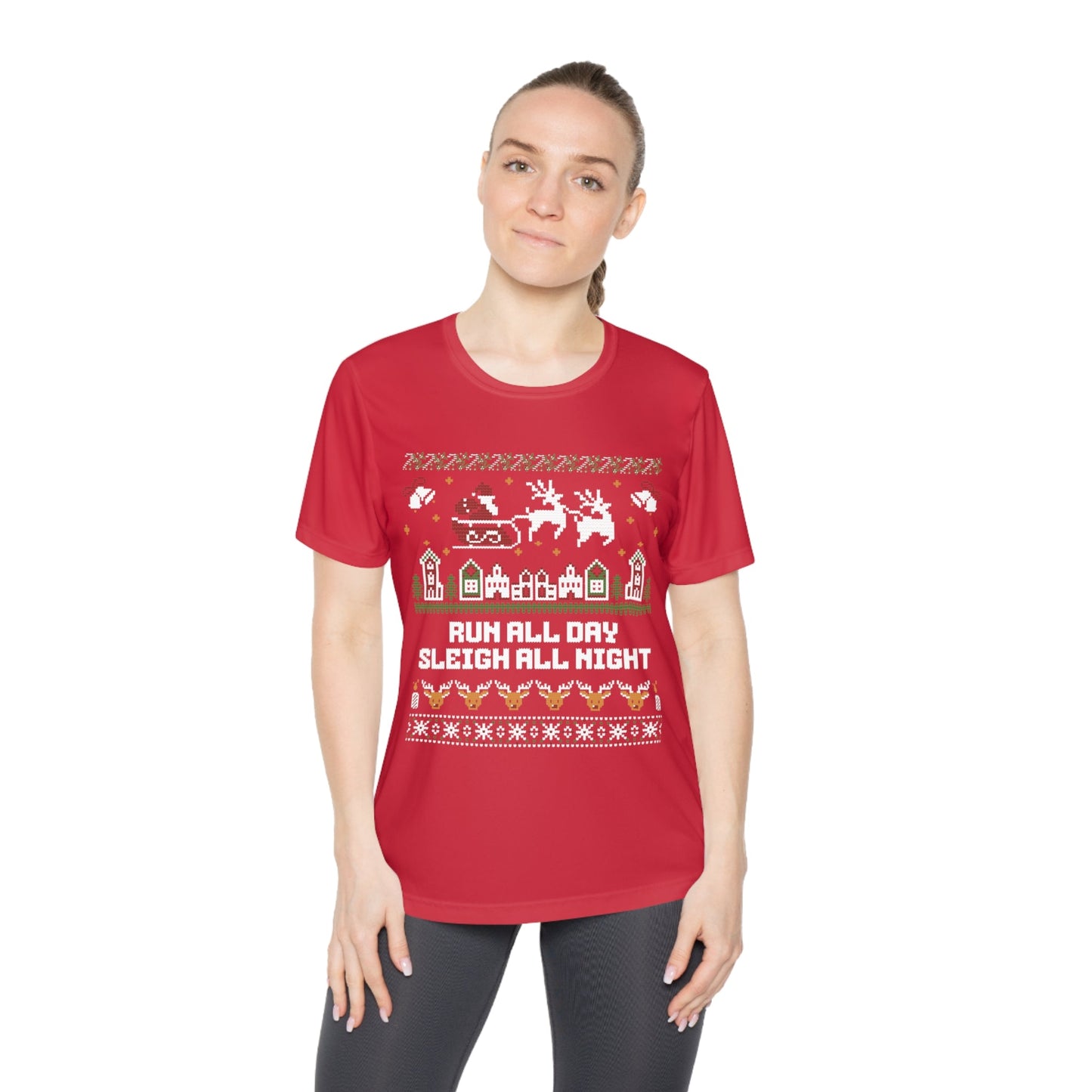 Run All Day Sleigh All Night - Ladies Competitor Tee - Forward Gear Athletics