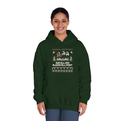 Run All Day Sleigh All Night - Unisex DryBlend Hooded Sweatshirt - Forward Gear Athletics