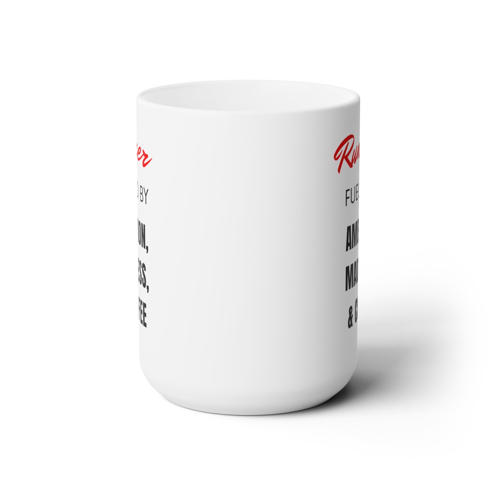 Runner Fueled By Coffee and More - Ceramic Mug 15oz - Forward Gear Athletics