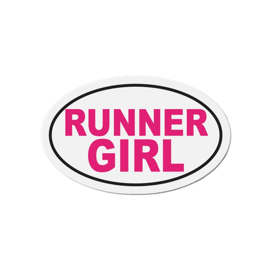 RUNNER GIRL - Triathlon - Oval Die - Cut Magnet 5 x 3 - Forward Gear Athletics