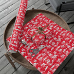 Swim Bike Run Pattern - Triathlon Themed Gift Wrapping Paper - Grey on Red - Forward Gear Athletics
