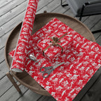 Swim Bike Run Pattern - Triathlon Themed Gift Wrapping Paper - Grey on Red - Forward Gear Athletics