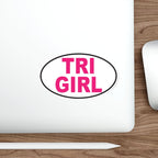 TRI GIRL - Triathlon - Oval Die - Cut Vinyl Stickers 5 x 3 - Forward Gear Athletics