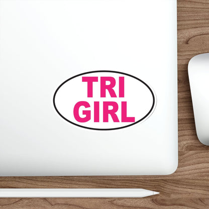 TRI GIRL - Triathlon - Oval Die - Cut Vinyl Stickers 5 x 3 - Forward Gear Athletics