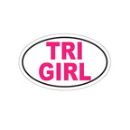 TRI GIRL - Triathlon - Oval Die - Cut Vinyl Stickers 5 x 3 - Forward Gear Athletics
