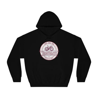 Triathlete - Bad at All Three - DryBlend® Hooded Sweatshirt - Forward Gear Athletics