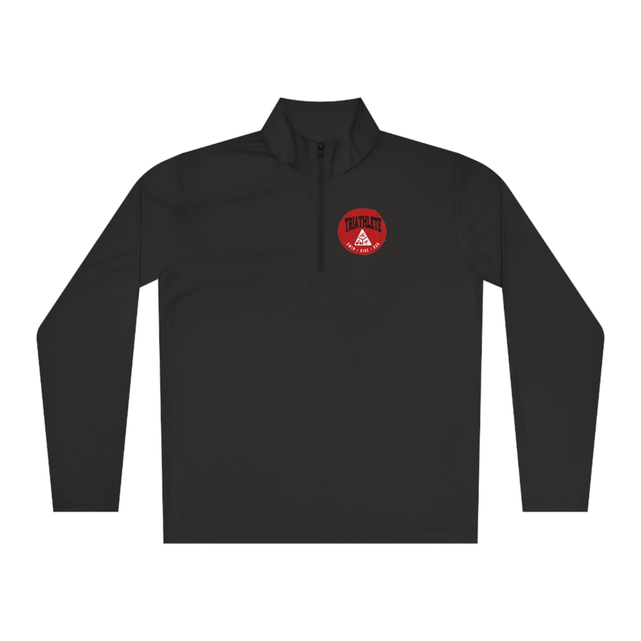 Triathlete Circle Logo - Swim, Bike, Run - Unisex Quarter-Zip Pullover - Forward Gear Athletics