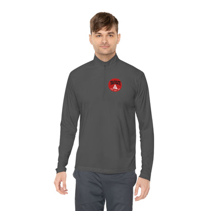 Triathlete Circle Logo - Swim, Bike, Run - Unisex Quarter-Zip Pullover - Forward Gear Athletics